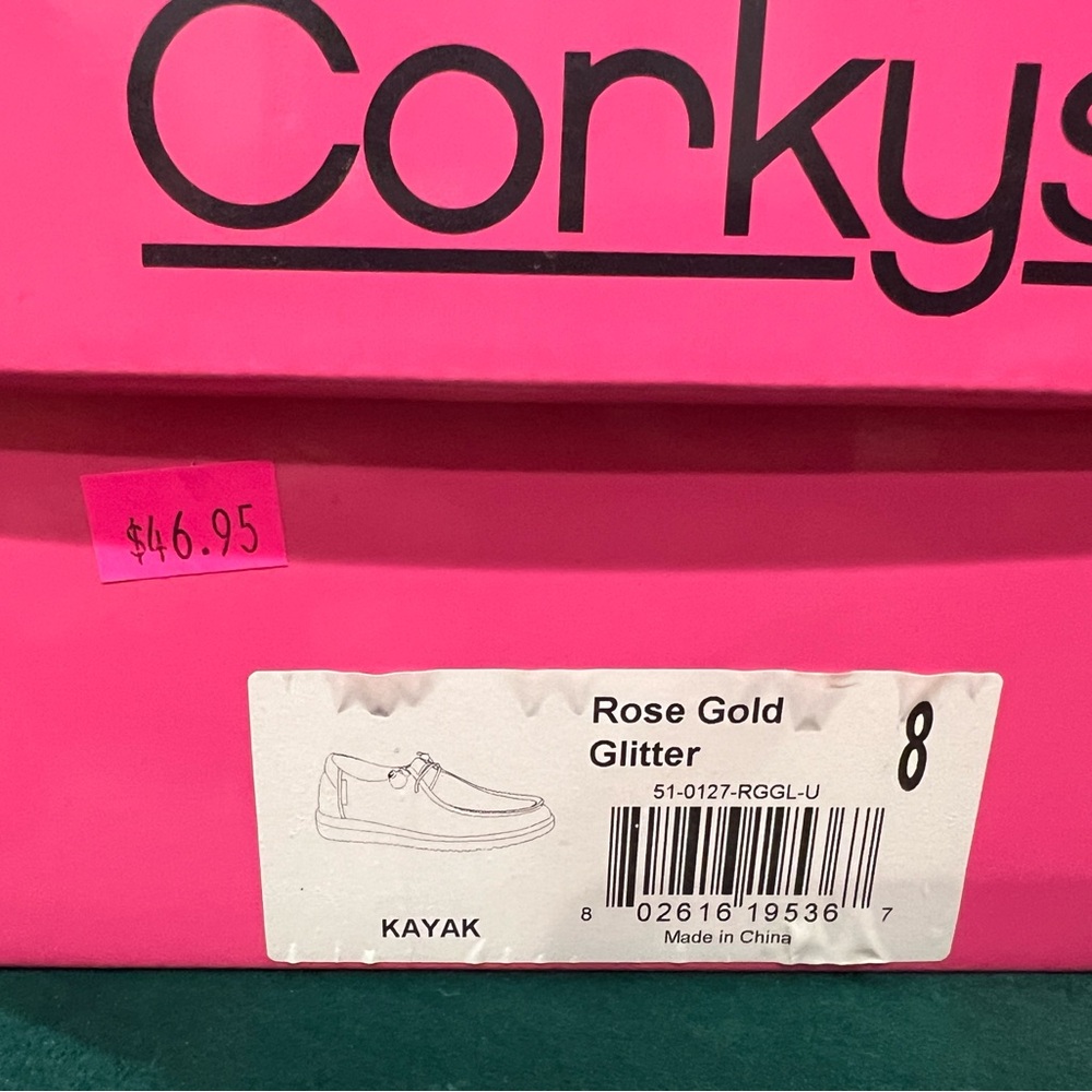 Corkys Rose Gold Glitter Shoes